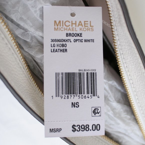 Michael Kors Brooke Hobo Bag Optic White - Picture 6 of 7